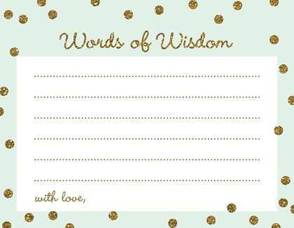 Gold Glitter Graphic Dots Mint Bring A Book Card