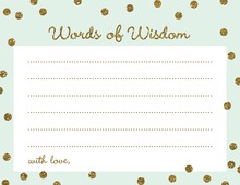 Gold Glitter Graphic Mint Dots Advice Cards