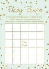 Gold Glitter Graphic Dots Mint Baby Bingo