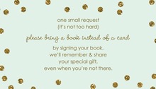 Gold Glitter Graphic Dots Mint Bring A Book Card