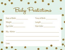 Turquoise Adorable Hoot Baby Prediction Cards