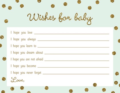 Gold Glitter Graphic Dots Mint Baby Shower Price Game