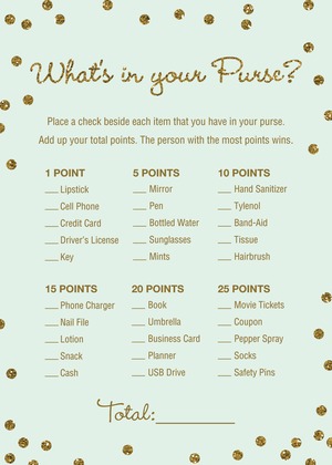 Gold Glitter Graphic Dots Mint Diaper Raffle Cards