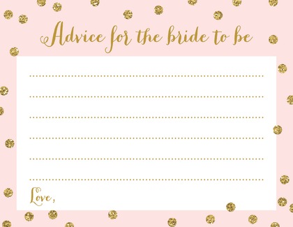 Pink Faux Gold Glitter Dots Well Wishes Cards