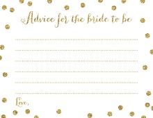 Pink Faux Gold Glitter Dots Advice Cards