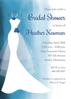 Teal Watercolor Wash Bridal Shower Invitations