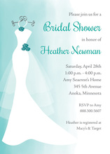 Teal Watercolor Wash Bridal Shower Invitations