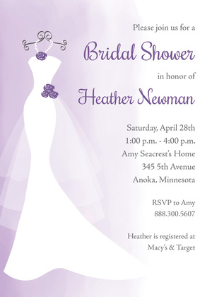 Coral Watercolor Wash Bridal Shower Invitations