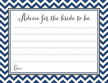 Navy Chevrons Bridal Advice Cards