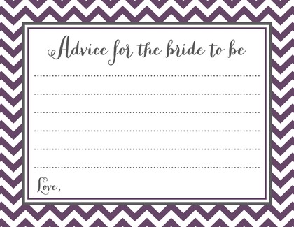 Pink Chevrons Bridal Advice Cards
