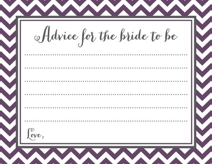 Navy Chevrons Bridal Advice Cards