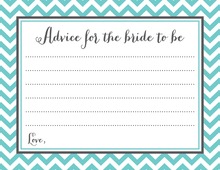 Pink Chevrons Bridal Advice Cards