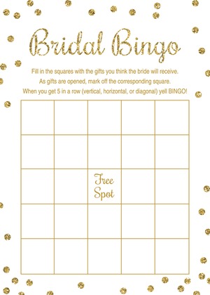 Gold Glitter Graphic Dots Who Knows Bride Best Game