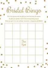 Gold Glitter Graphic Dots Bridal Bingo