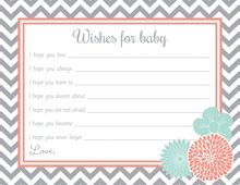 Light Pink Stripes Watercolor Flowers Baby Wishes