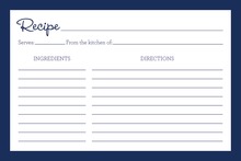 Navy Border Recipe Cards