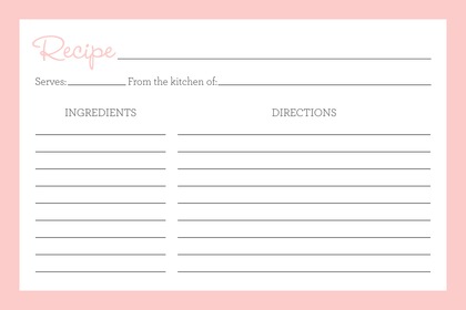 Hot Pink Border Recipe Cards