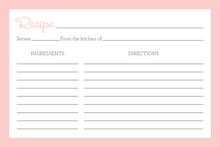 Pink Border Recipe Cards