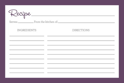 Pink Border Recipe Cards