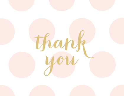 Mint Polka Dots Gold Glitter Graphic Thank You Note