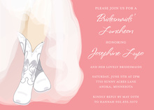 White Wedding Boots Pink Bridal Shower Invitations