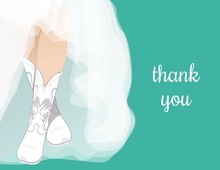 White Wedding Boots Teal Bridal Note