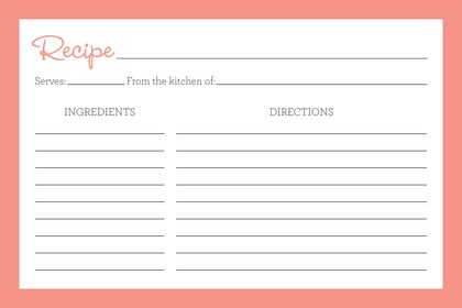 Navy Border Recipe Cards