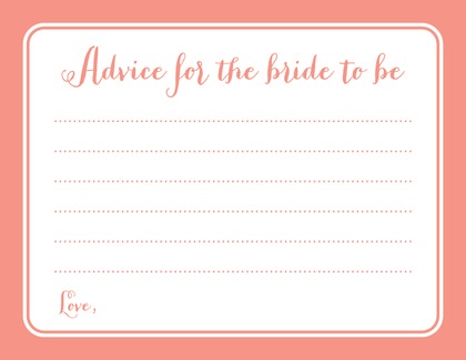 Pink Chevrons Bridal Advice Cards
