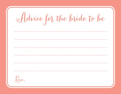 Teal Chevrons Bridal Advice Cards