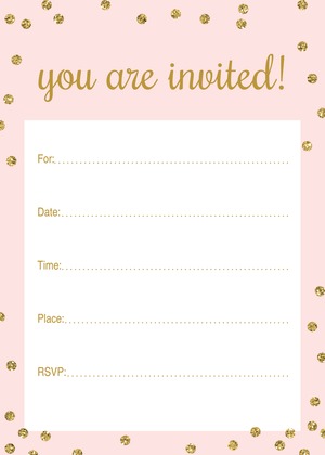 Gold Glitter Graphic Dots Pink Share A Memory Cards