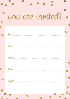 Gold Glitter Graphic Dots Pink Share A Memory Cards