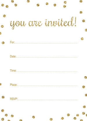 Gold Glitter Graphic Dots Date Night Idea Cards