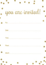 Gold Glitter Graphic Dots Fill-in Invitations