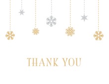 Gold Snowflake Silver Ornaments Thank You Cards