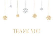 Dainty Snowflakes Yellow Thank You Cards