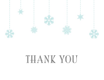 Gold Snowflake Silver Ornaments Thank You Cards