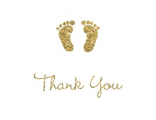 Gold Glitter Graphic Baby Feet Footprint Notes