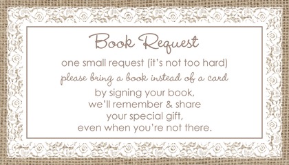 White Lace Border Burlap Advice Cards