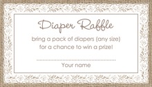 Kraft Mountain Adventure Diaper Raffle Cards