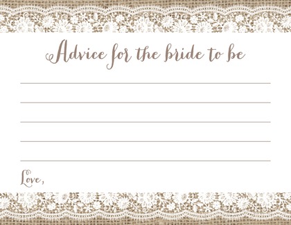 Scalloped White Floral Lace Burlap Fill-in Invites