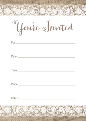 Scalloped White Floral Lace Burlap Bridal Bingo