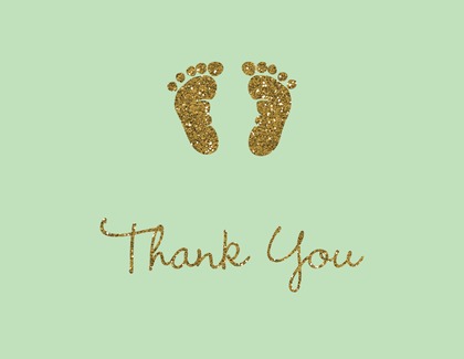 Gold Glitter Graphic Baby Feet Footprint Notes