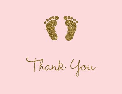 Gold Glitter Graphic Baby Footprints Mint Notes