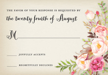 Rustic Watercolor Rose Bouquet RSVP Cards