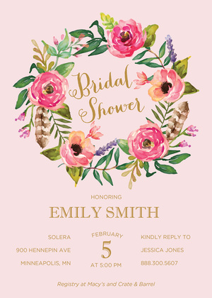 Watercolor Rose Bouquet Invitations