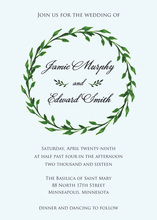 Watercolor Wreath Pale Blue Invitations