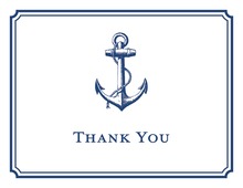 Navy Anchor Double Border Notched Frame Note