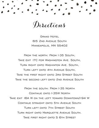 Black Dot Sprinkles Fill-in Invitations