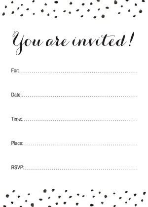 Black Dot Sprinkles RSVP Cards