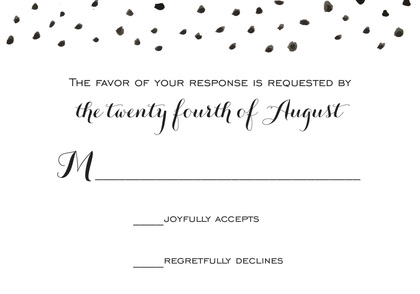 Black Dot Sprinkles Fill-in Invitations